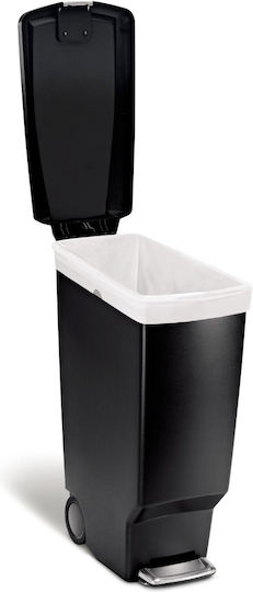 Simplehuman Κάδος Απορριμμάτων Πλαστικός με Πεντάλ Μαύρος 40lt
