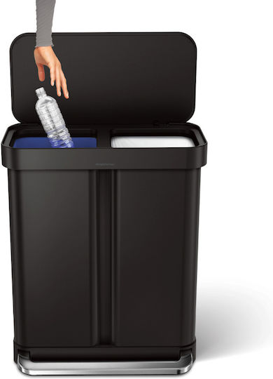 Simplehuman Recycling Waste Bin from Inox Steel with Pedal 58lt