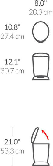 Simplehuman Пластмасов Кош За Боклук с Педал Бял 6л