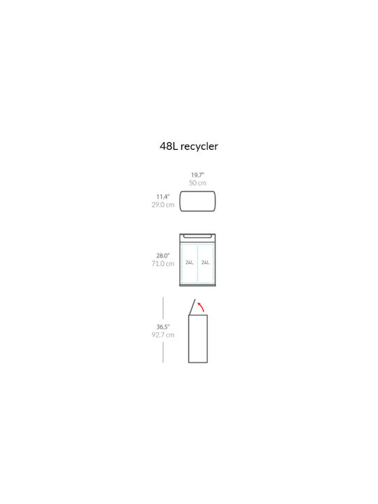 Simplehuman Abfalleimer Abfall Kunststoff 48Es 1Stück