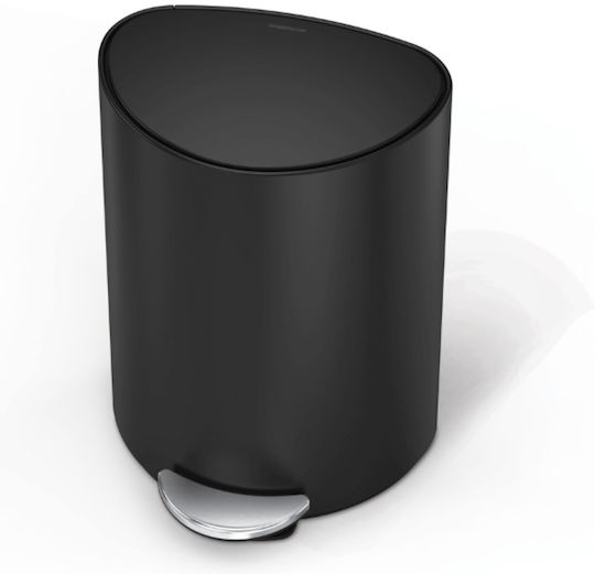 Simplehuman Coș De Gunoi Din Oțel Inoxidabil Cu Pedală Negru 6lt