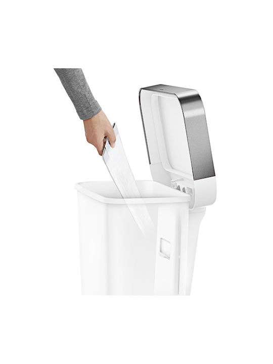 Simplehuman Кошче за боклук от Неръждаема Стомана с Педал Бяло 45л