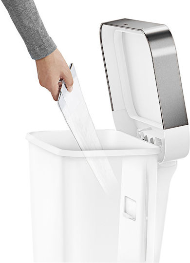 Simplehuman Κάδος Απορριμμάτων από Ανοξείδωτο Ατσάλι με Πεντάλ Λευκός 45lt
