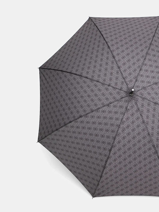 Guess Automatic Umbrella with Walking Stick Gray