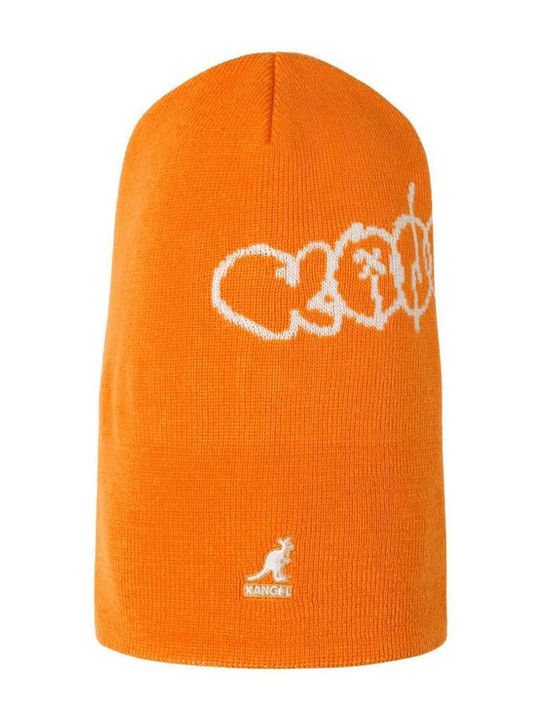 Beanie Unisex Σκούφος Πλεκτός σε Πορτοκαλί χρώμα