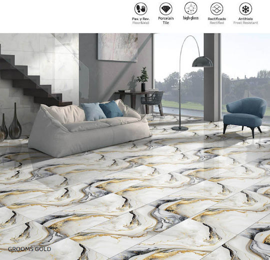 LV Granito Fliese Boden / Wand Innenbereich 120x60cm Gold