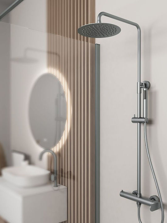 Orabella Adjustable Shower Column with Mixer Bronze