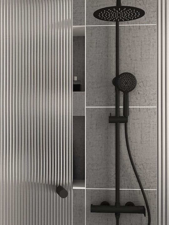 Orabella Shower Column with Mixer Black Orabella Shower Column with Mixer Black