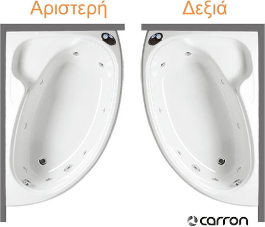 Carron Bathrooms 9400-305CH-1 Ъглова Вана За Ляв Монтаж Акрилна С Хидромасаж 155x95cm Carron Bathrooms 9400-305CH-1 Ъглова Вана За Ляв Монтаж Акрилна С Хидромасаж 155x95cm