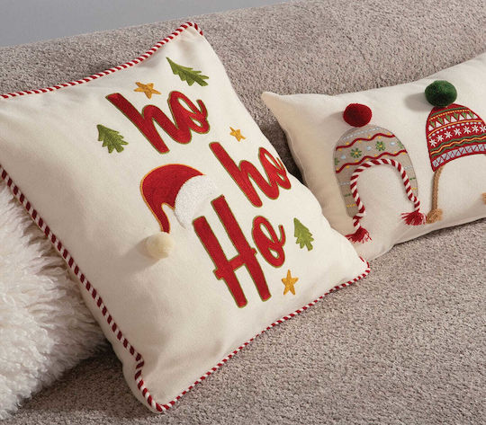 Διακοσμητικό Μαξιλάρι White Christmas Ecru 45x45cm Nef Nef Homeware Βαμβάκι Εκρού 45x45