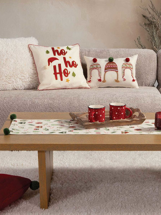 Decorative Pillow White Christmas Ecru 45x45cm Nef Nef Homeware Cotton Ecru 45x45