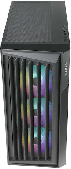 Azza Torrent Gaming Midi Tower Κουτί Υπολογιστή με Πλαϊνό Παράθυρο Μαύρο
