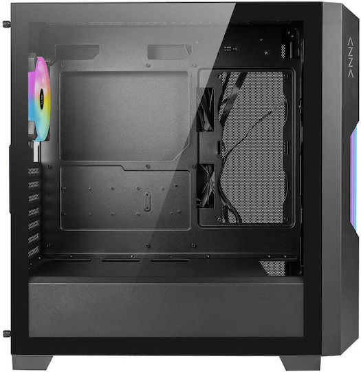 Azza Guardian Glass Gaming Midi Tower Κουτί Υπολογιστή με Πλαϊνό Παράθυρο και ARGB Φωτισμό Glass White