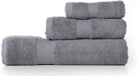 Nef-Nef Homeware Πετσέτα Προσώπου Delight 50x90εκ. Grey Βάρους 500gr/m²