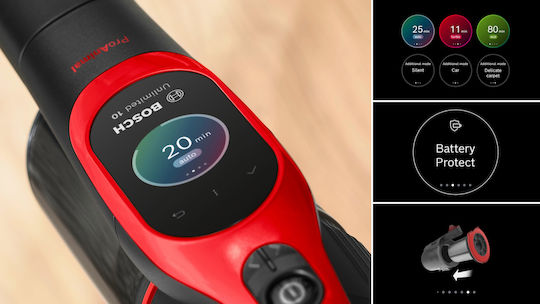 Bosch Unlimited 10 ProAnimal Прахосмукачка 2 в 1 Stick & Ръчна Червена