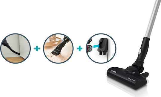 Bosch Unlimited Επαναφορτιζόμενη Σκούπα 2 σε 1 Stick & Χειρός 18V Ασημί