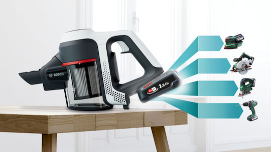 Bosch Unlimited Επαναφορτιζόμενη Σκούπα 2 σε 1 Stick & Χειρός 18V Ασημί