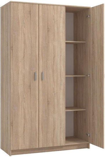 Hana Τρίφυλλη Ντουλάπα 120x52x205cm