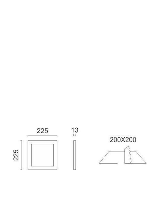 Spot Light Вграден LED Панел 20W с Регулируемо бяло Светлина