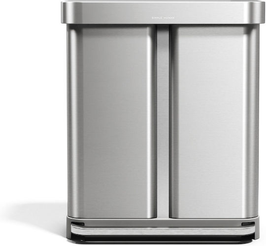 Simplehuman Plastic Coș de gunoi Reciclare cu Pedală 2x58lt
