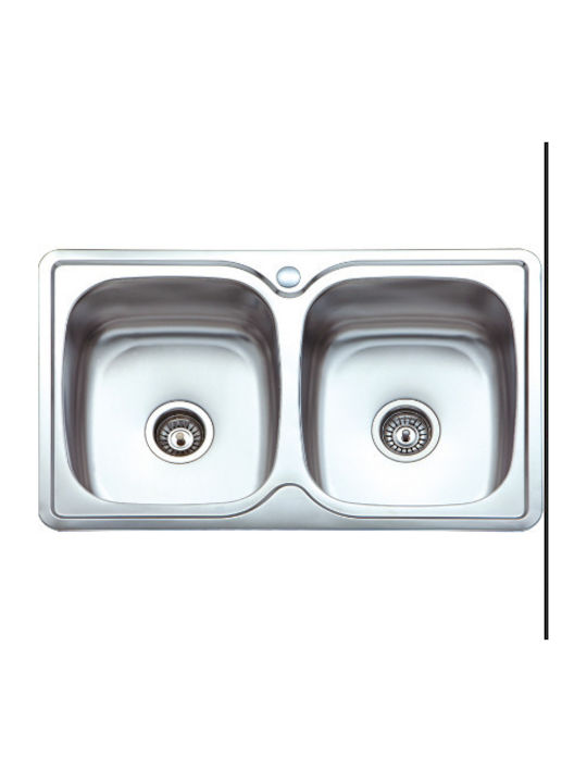 ecoSink Ένθετος Νεροχύτης Inox Σατινέ Μ82xΠ50cm Ασημί