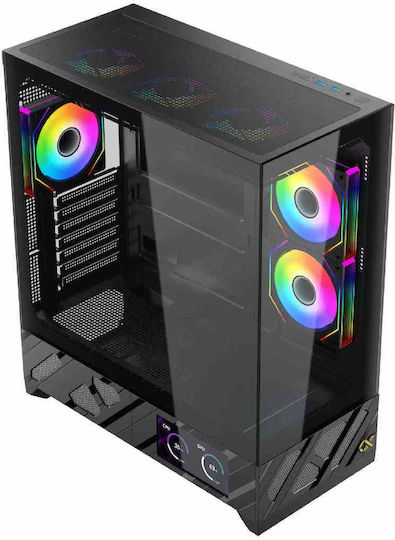 Xigmatek Alphard Pro Геймърско Midi Tower Компютърна Кутия с Страничен Прозорец и RGB Осветление Черна