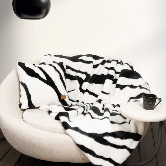 Nima Sebra Furry Blanket Sofa 130x170cm White Black