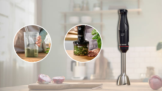 Bosch Serie 4 Ръчен Блендер с Неръждаема Пръчка 1000W Черен