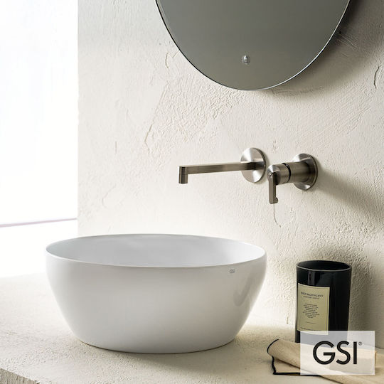 GSI Pura Επικαθήμενος Νιπτήρας Πορσελάνης 42x42cm White GSI Pura Επικαθήμενος Νιπτήρας Πορσελάνης 42x42cm White