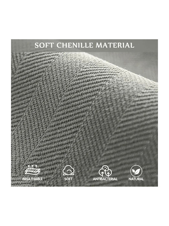 Husă Elastică Canapea cu trei locuri Gray 90x180cm 1buc 3305558