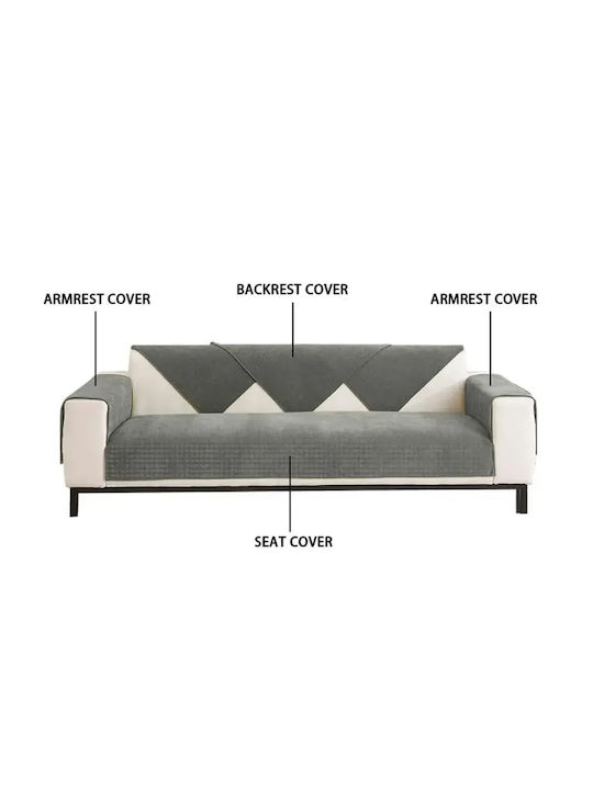 Husă Elastică Canapea cu trei locuri Gray 90x160cm 1buc 3305557