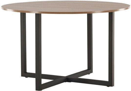 Dallas 4897 Round Table Dining Room Wooden Walnut, Black 75x75cm