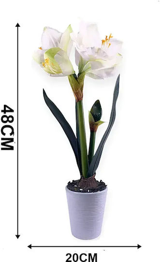 Изкуствено Цвете В Саксия Jup Amaryllis 1851840-a 9236-11 Бяла Керамична Саксия Бяло 48 См