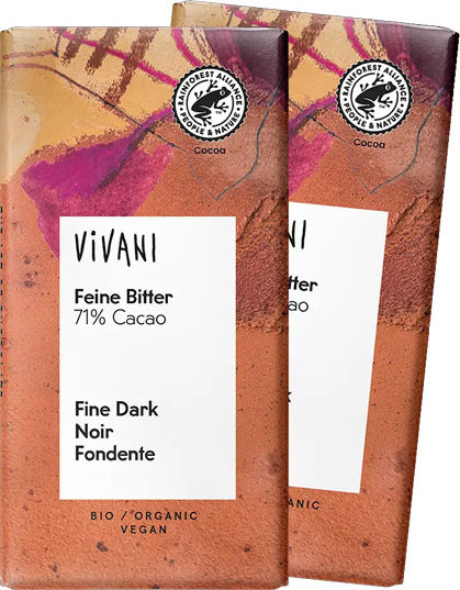 Vivani Fine Dark Био Шоколад Dark Веган с 71% Какао 12.5gr 40бр