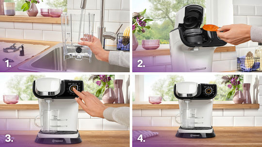 Bosch My Way 2 Pod Coffee Machine Tassimo Pressure 3.2bar White