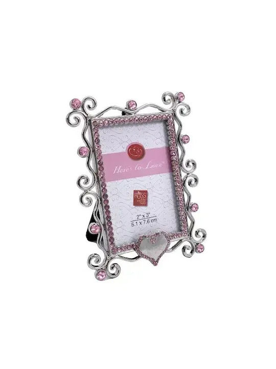 Russ Berrie Metallic Photo Frame with Pink Frame