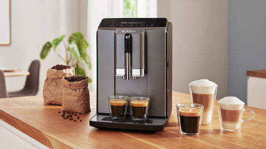 Bosch Αυτόματη Μηχανή Espresso 1300W Πίεσης 15bar με Μύλο Άλεσης Μαύρη TIE20504
