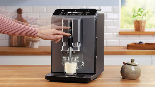 Bosch Αυτόματη Μηχανή Espresso 1300W Πίεσης 15bar με Μύλο Άλεσης Μαύρη TIE20504