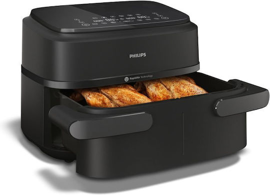 Philips Air Fryer with Double Detachable Bucket 7.1lt Black NA154/00