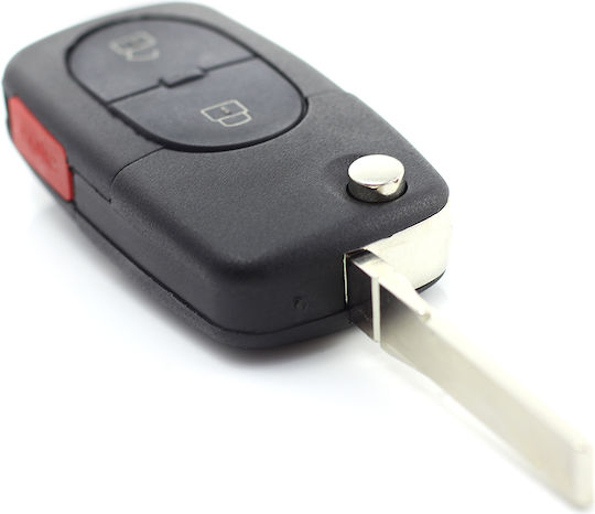 Husă Pentru Chei Auto Audi Tip Cuțit 2+1 Butoane 1 Buton Panică Baterie 1616 Carguard