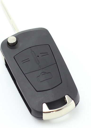 Opel 3-Button Flip Key Case Blade On Left