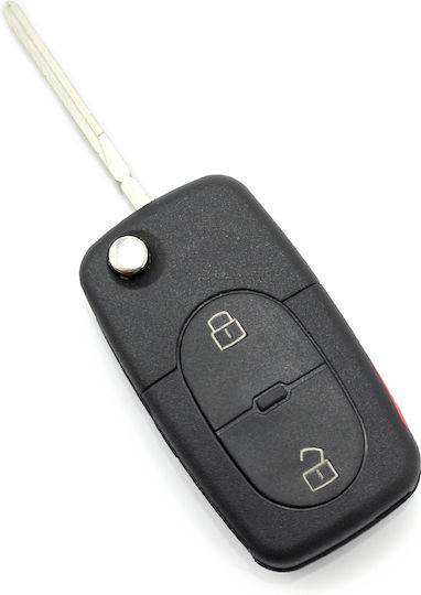 Carguard Audi Калъф За Ключ Switchblade 2+1 Бутона Бутон За Паника Батерия Cr 2032