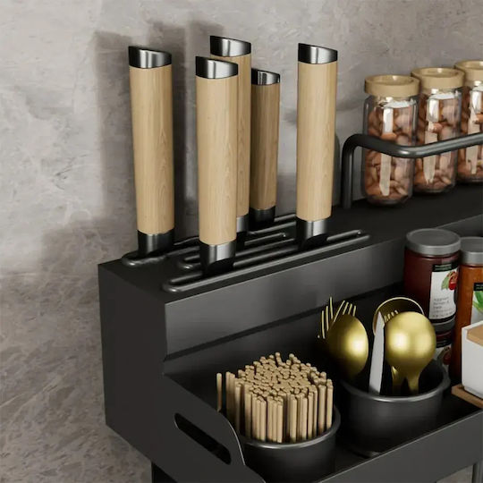 Стенен Металик Рафт 50x20x10см Черен