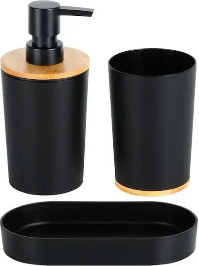 Orion Bamboo Black Bathroom Accessory Set 3 Pieces