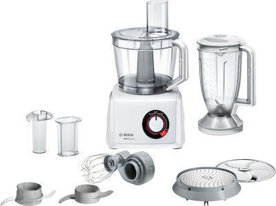 Bosch Multifunctional Food Processor 1000W with Pot 3.9lt and Jug Blender White