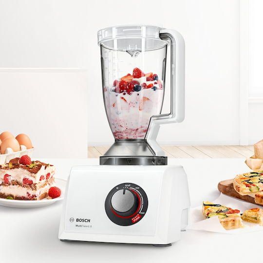 Bosch Multifunctional Food Processor 1000W with Pot 3.9lt and Jug Blender White