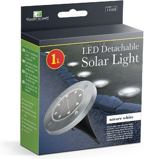 Solarleuchte Erdspieß – Runde Natürliches Weiß Ø12 cm