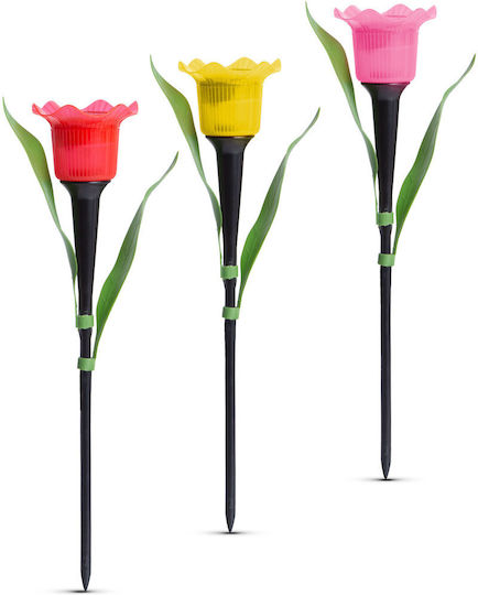 Led Tulip Solar Lamp Yellow Red Pink 31 Cm