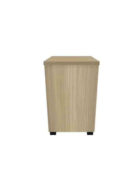 Lotus Office Storage Chipboard Drawer with Wheels, Lock & Drawers Φυσική-ανθρακί L40xW44xH61cm
