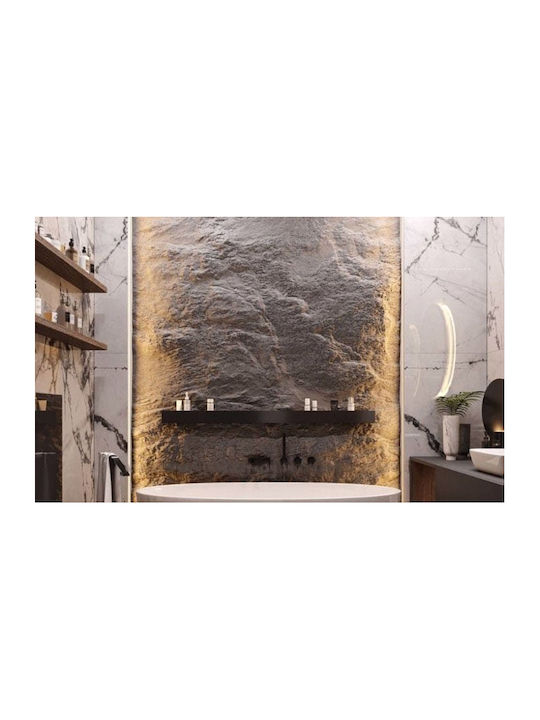 Supergreens Künstliche Wand Pu Stein Obsidian Weiß 120x60x3 cm